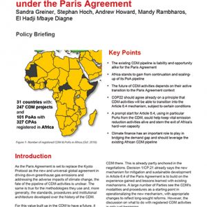 Perspectives pour les activités MDP d’Afrique sous l’Accord de Paris (2016) – en anglais